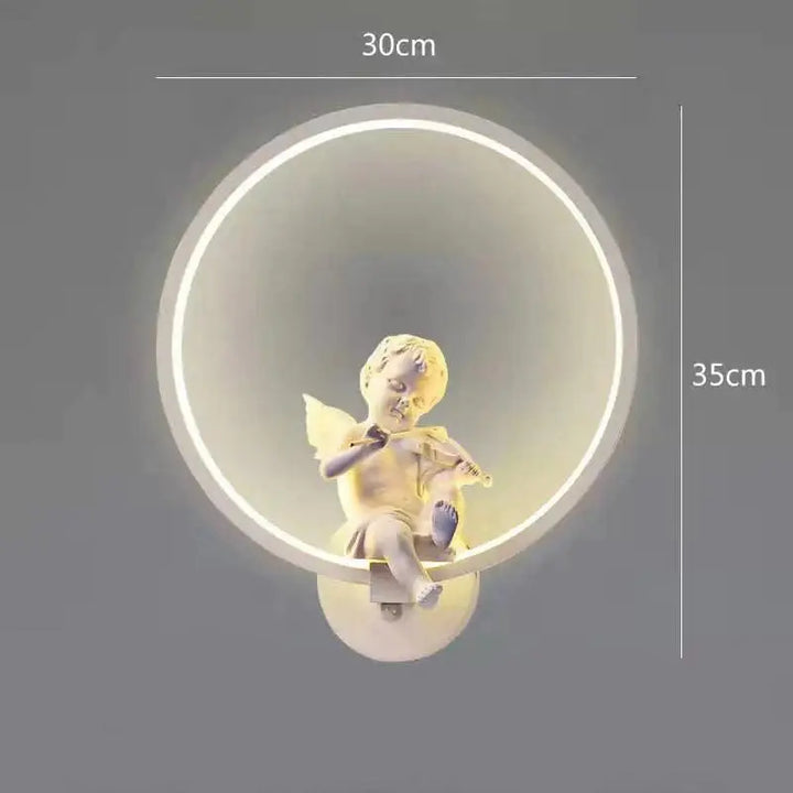 Applique Murale Ange Élégante avec Cercle Lumineux