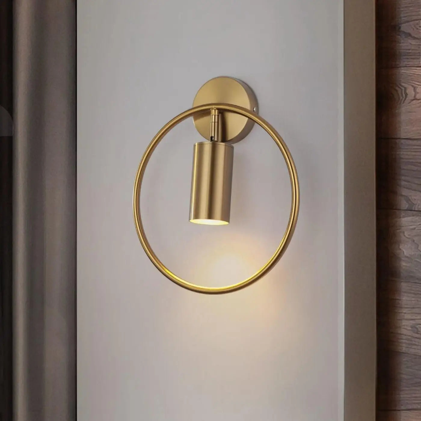 Gold Bronze Wall Light Design Circle Cylinder – Lustria