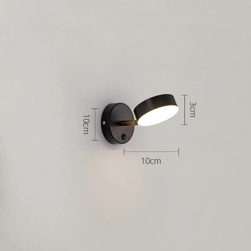 Applique Murale Cylindre Orientable Design Noir Et Doré