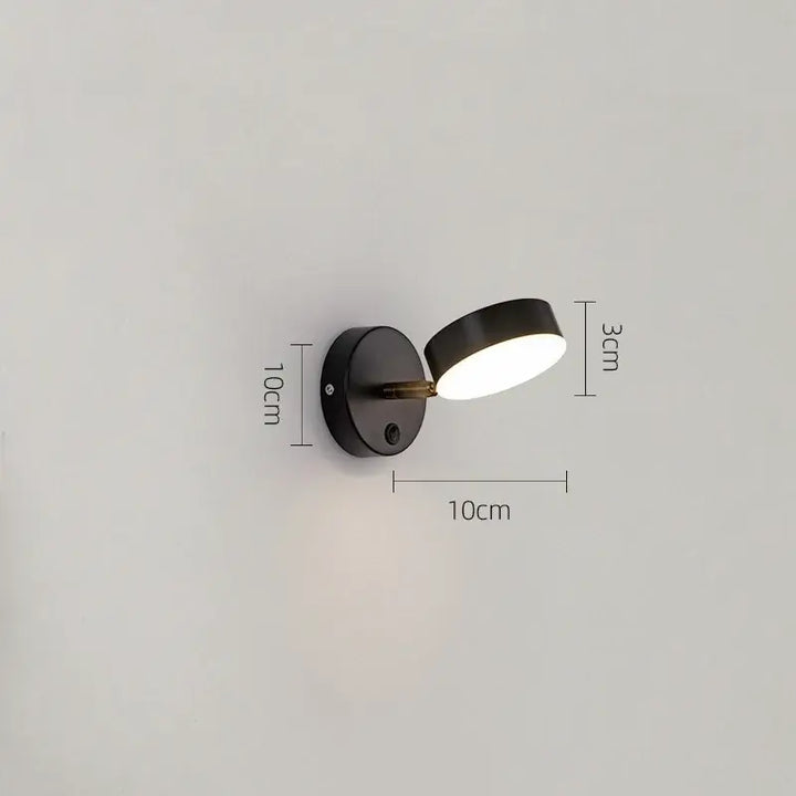 Applique Murale Cylindre Orientable Design Noir Et Doré