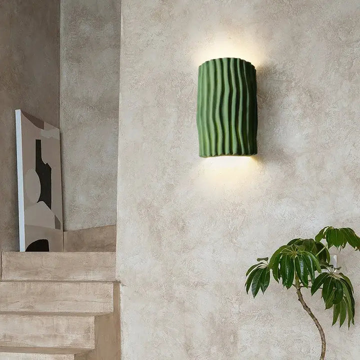 Applique murale design plissée moderne avec lumière douce décorative