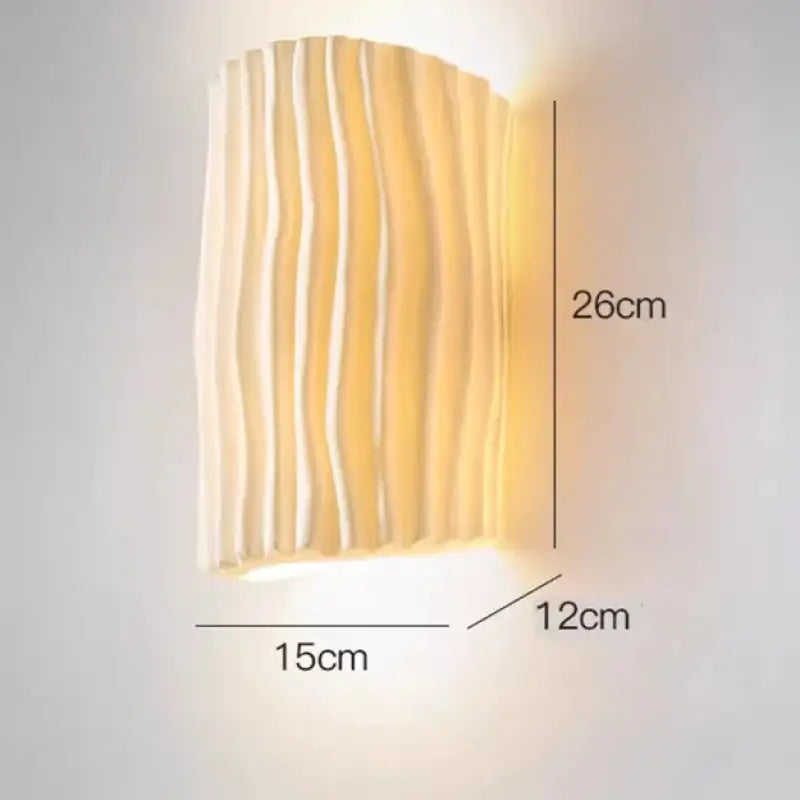 Applique murale design plissée moderne avec lumière douce décorative