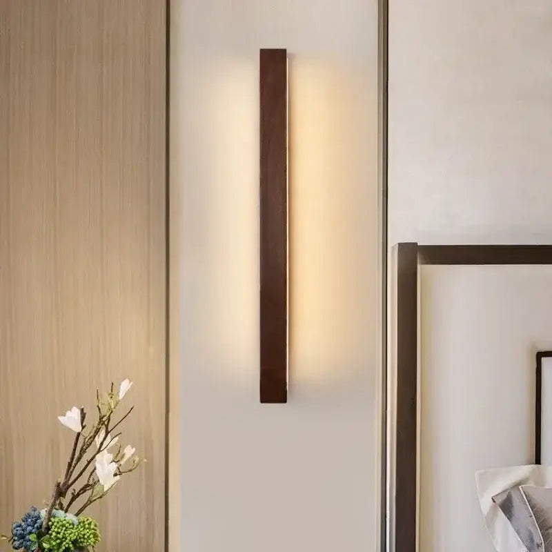 Applique Murale En Bois Et À LED Au Style Scandinave Et Zen En Bois