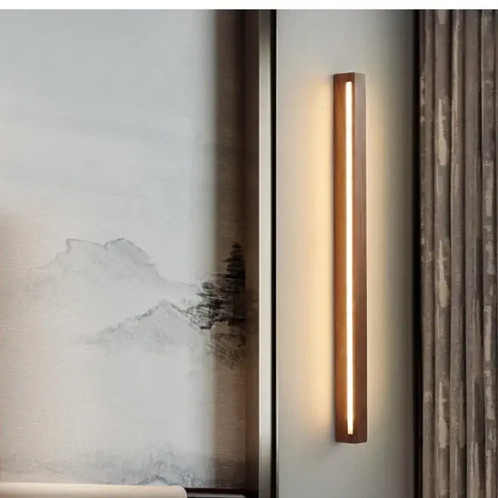 Applique Murale En Bois Et À LED Au Style Scandinave Et Zen En Bois