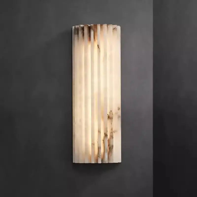 Applique Murale En Marbre Strié Avec Éclairage Doux