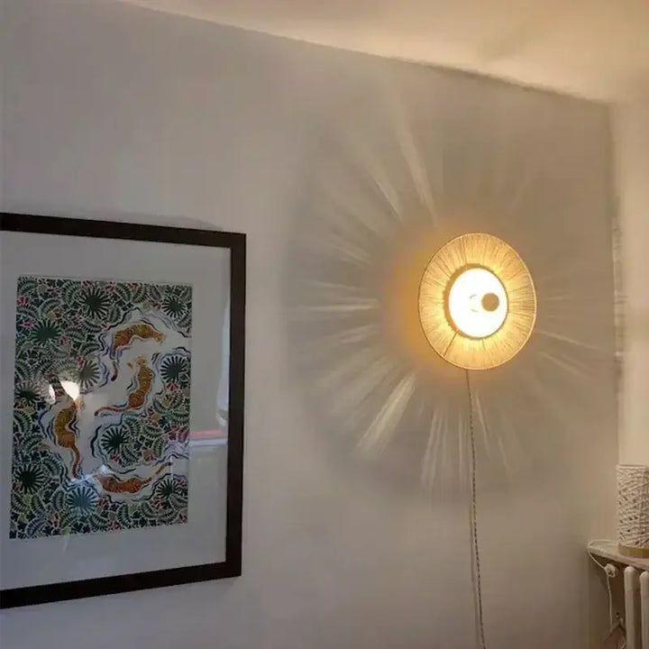 Applique Murale En Paille Moderne Design Solaire