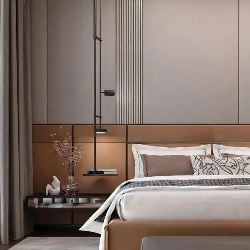 Applique murale fonctionnelle noire avec étagère intégrée