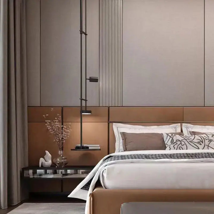 Applique murale fonctionnelle noire avec étagère intégrée