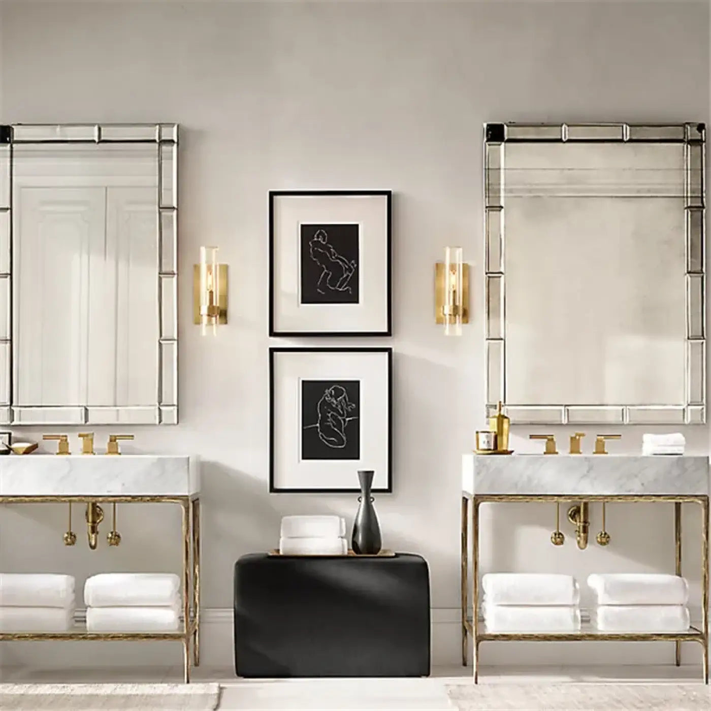 High-End Wall-Mounted Bathroom Mirror in Clear Glass – Lustria