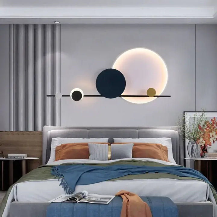 Applique Murale LED Au Design Original Avec Des Cercles Suspendus
