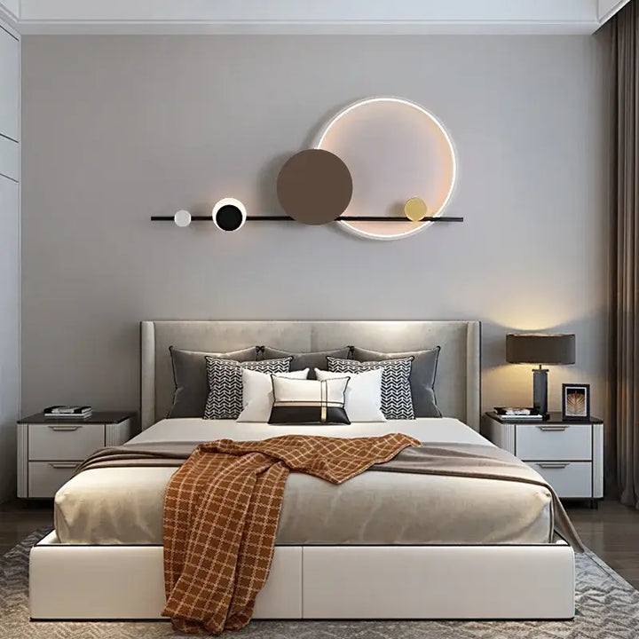 Applique Murale LED Au Design Original Avec Des Cercles Suspendus