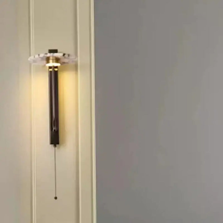 Applique Murale Longue Élégante Noire Dorée Et Marbre