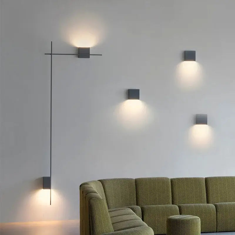 Applique Murale Minimaliste Au Design Géométrique Noir