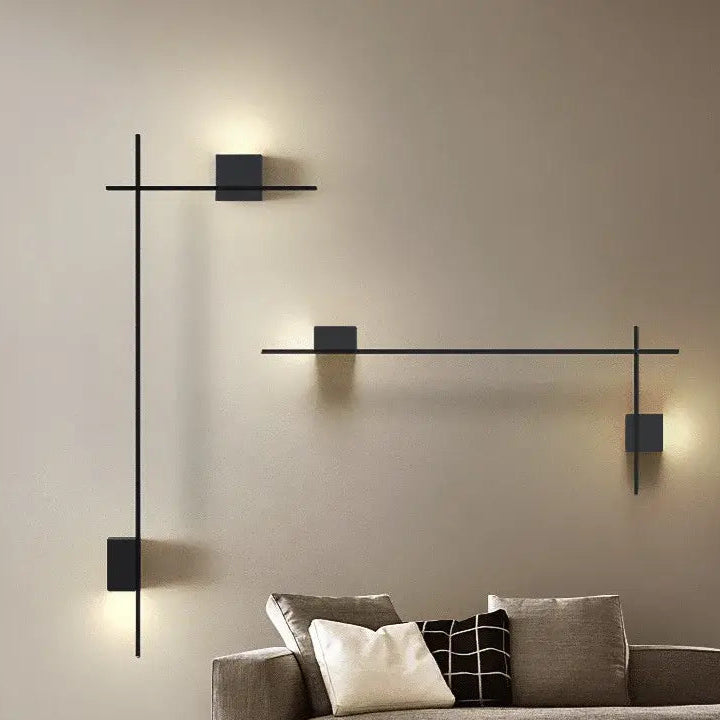Applique Murale Minimaliste Au Design Géométrique Noir