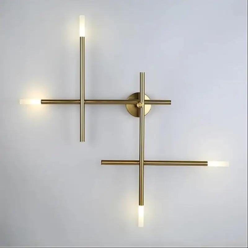 Applique murale moderne design géométrique LED croix noire