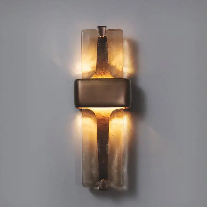 Applique Murale Rétro Américaine En Métal Noir Et Verre