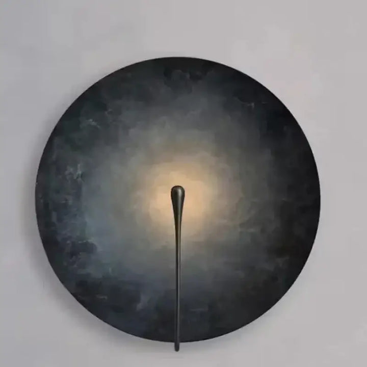 Applique murale ronde design moderne disque métal lumière douce