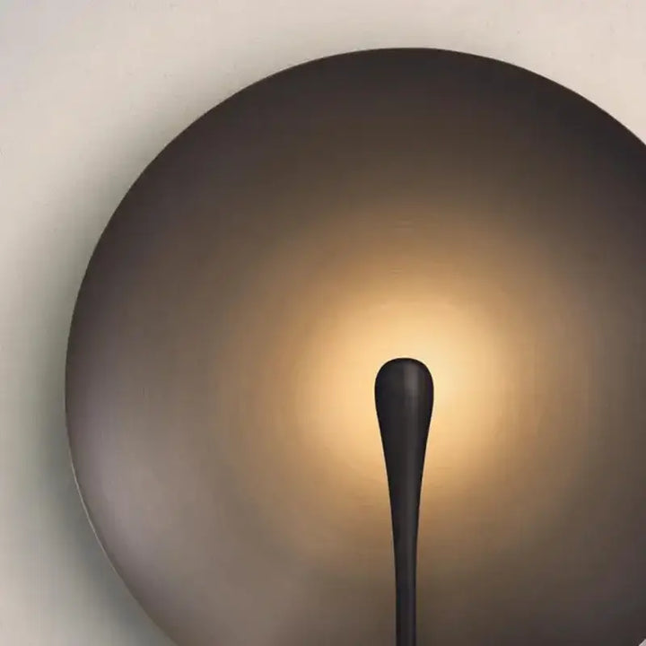 Applique murale ronde design moderne disque métal lumière douce