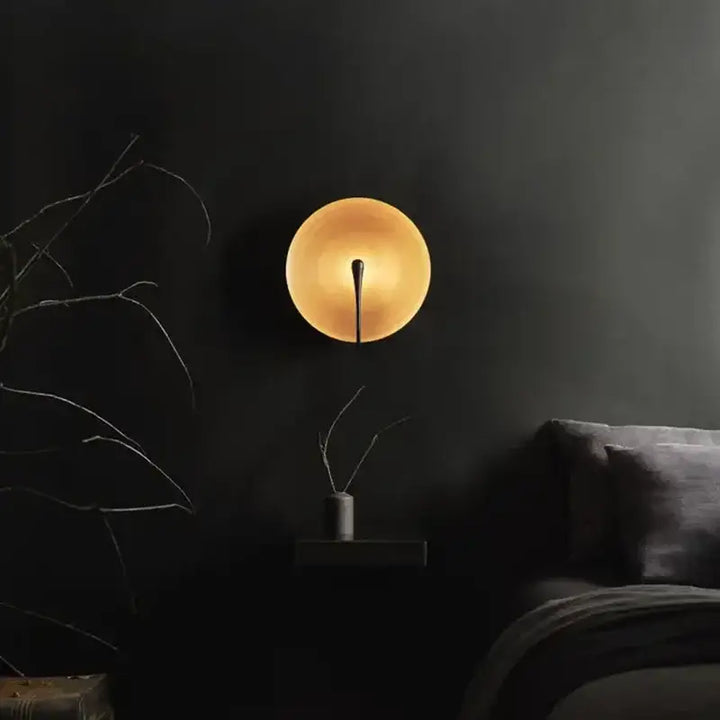 Applique murale ronde design moderne disque métal lumière douce