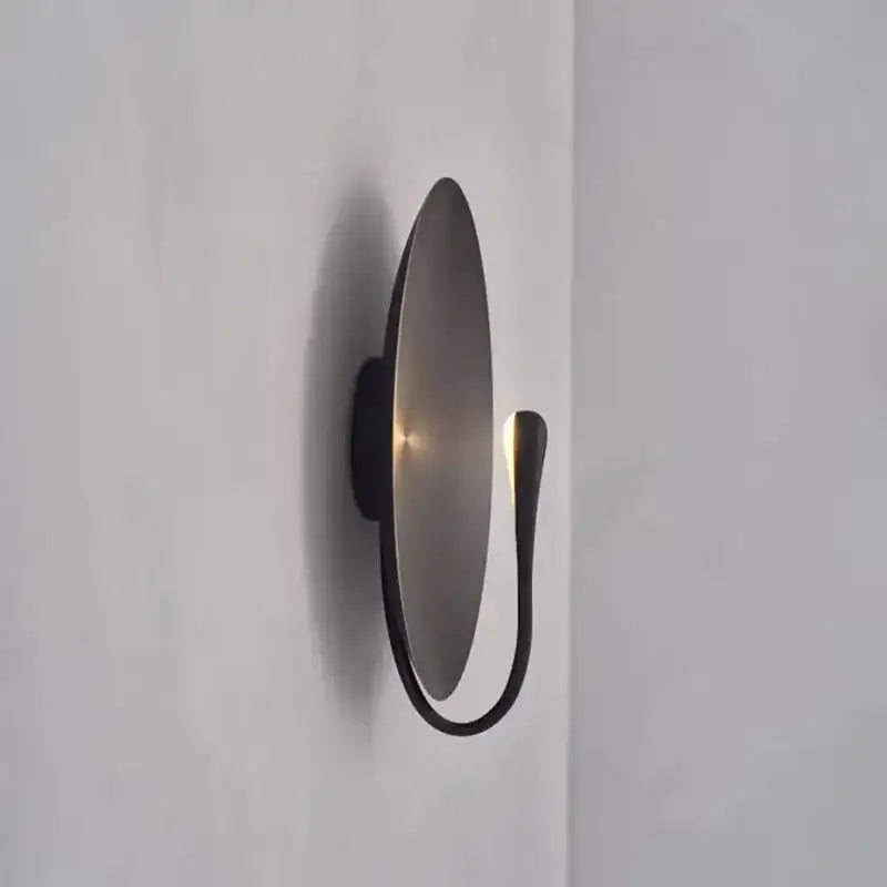 Applique murale ronde design moderne disque métal lumière douce