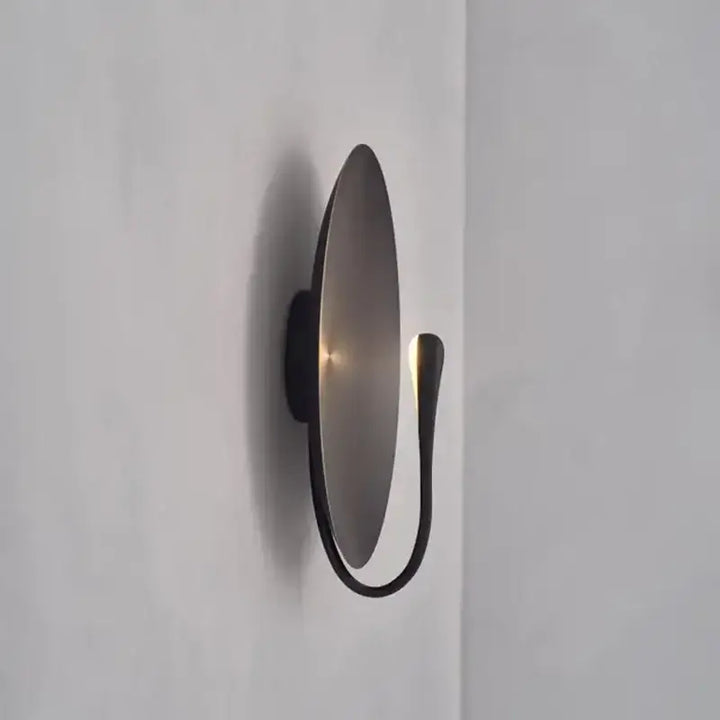 Applique murale ronde design moderne disque métal lumière douce