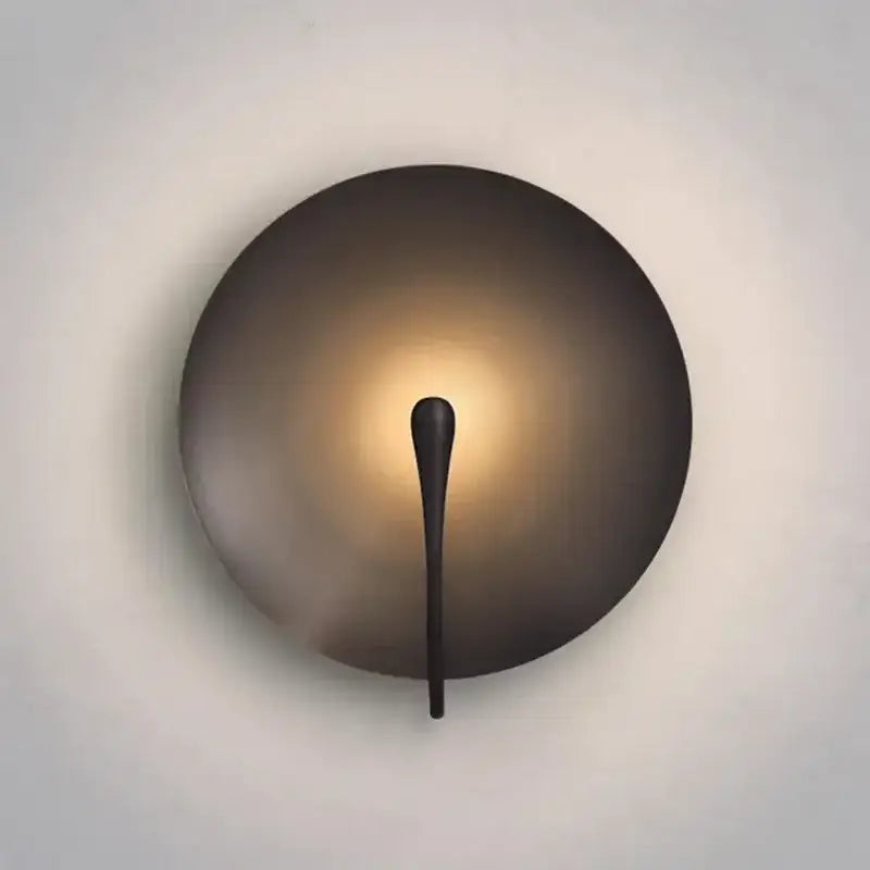 Applique murale ronde design moderne disque métal lumière douce