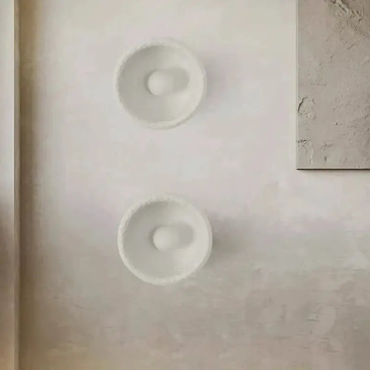 Applique murale ronde en céramique avec éclairage LED chaud