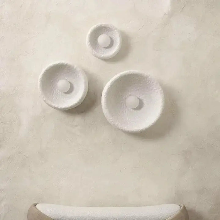 Applique murale ronde en céramique avec éclairage LED chaud