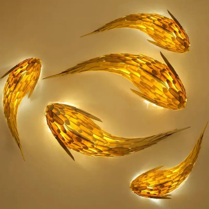 Grande Applique Murale LED En Forme De Poisson Carpe Koi Élégante