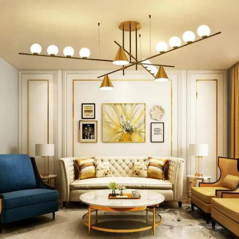 Moderne Suspension Luminaire à Boules et Cônes