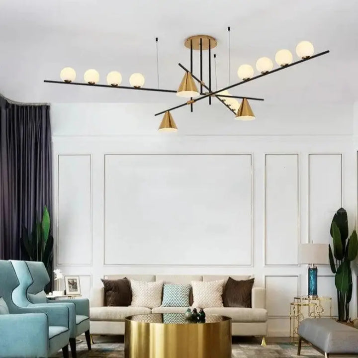 Moderne Suspension Luminaire à Boules et Cônes