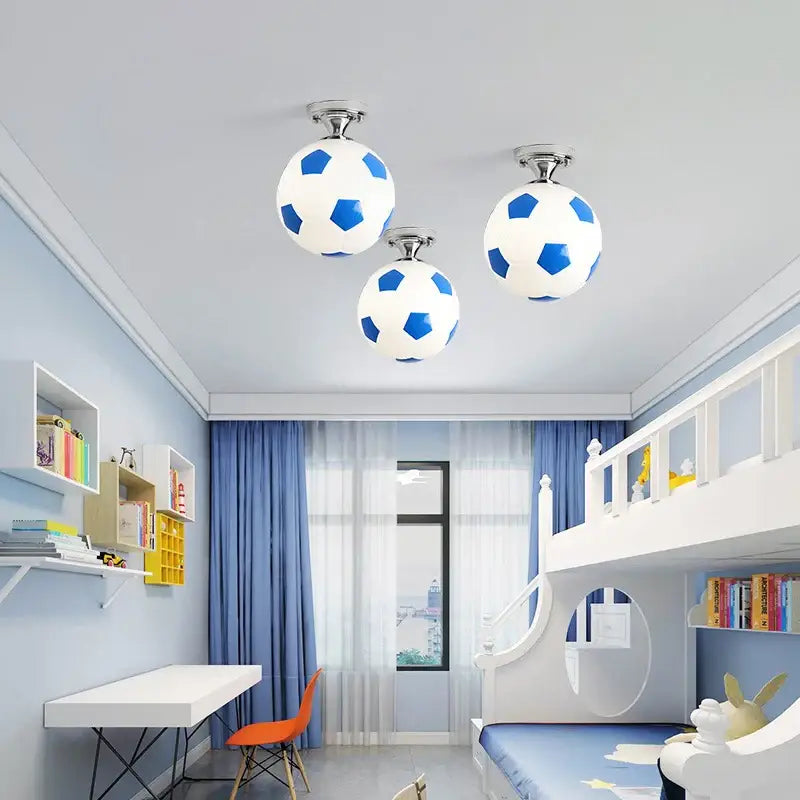 Soccer Ball Ceiling Light Football Basketball LED Lights Ceiling Lamp Indoor Lighting Boys Room Bedroom Home Decor