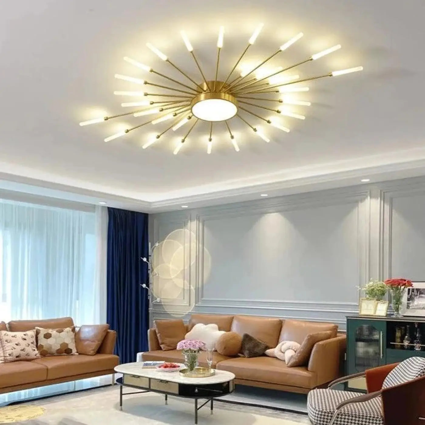 Ceiling Light Fixture for a Living Room in the Shape of a Sun – Lustria