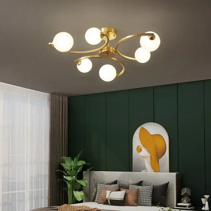 Designer Glass Ceiling Lamp Suspension Pendant Light for Living Dining Room Bedroom