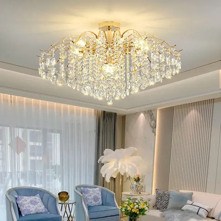 luxury crystal ceiling light post-modern living room Bedroom LED Lamp simple atmosphere dining room Chandelier AC95-260V