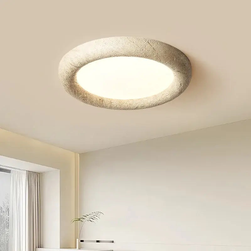 Plafonnier En Feutre Naturel Avec Diffuseur LED Rond
