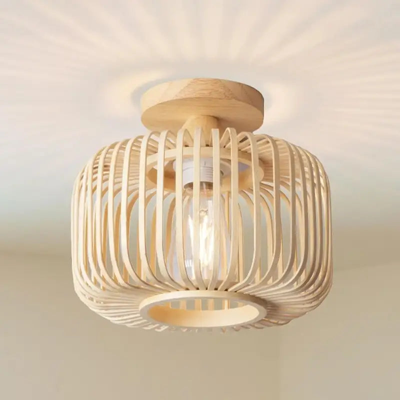 Plafonnier En Bambou Tressé Luminaire Naturel Moderne