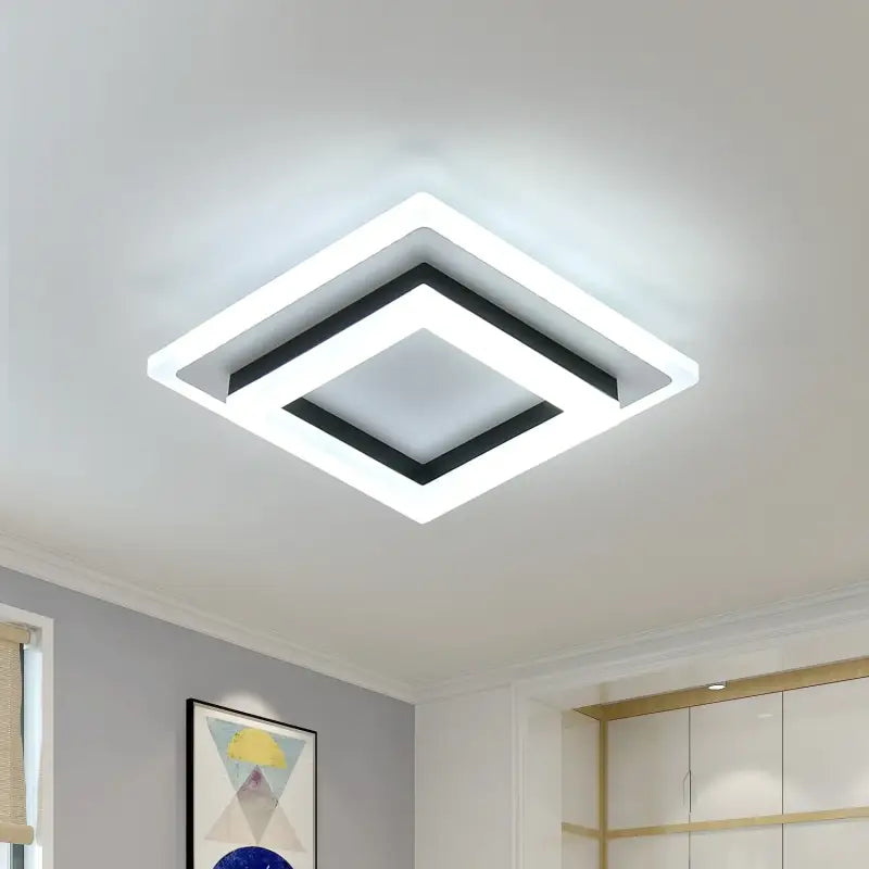 Plafonnier LED Carré Design Moderne Pour Salon Ou Entrée