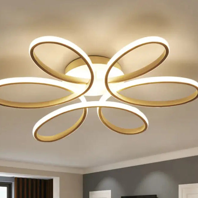 Plafonnier LED Design Moderne À Forme Florale Ovale