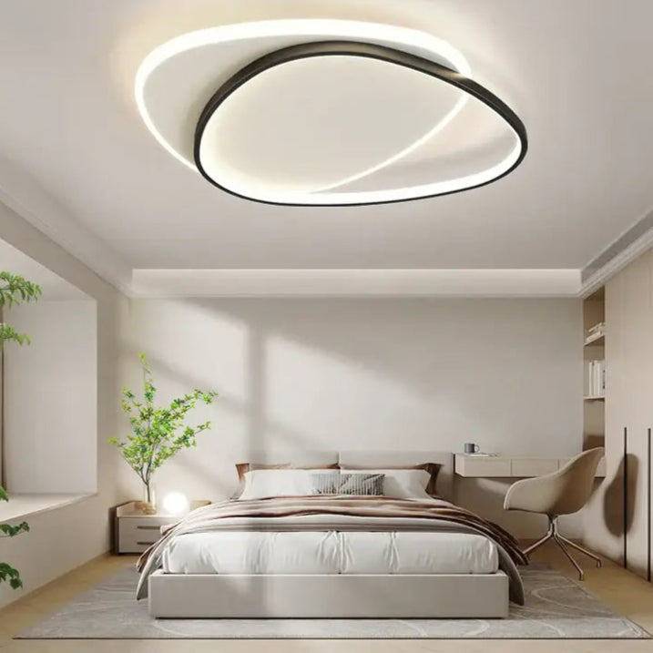 Plafonnier LED design ovale entrelacé