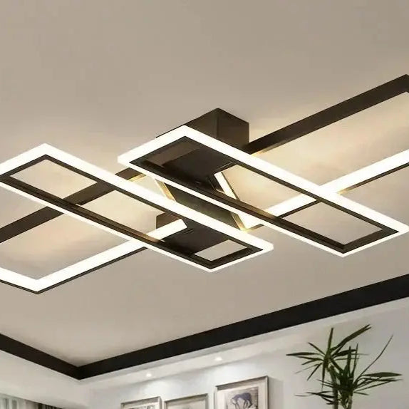 Plafonnier LED géométrique rectangulaire au style moderne minimaliste