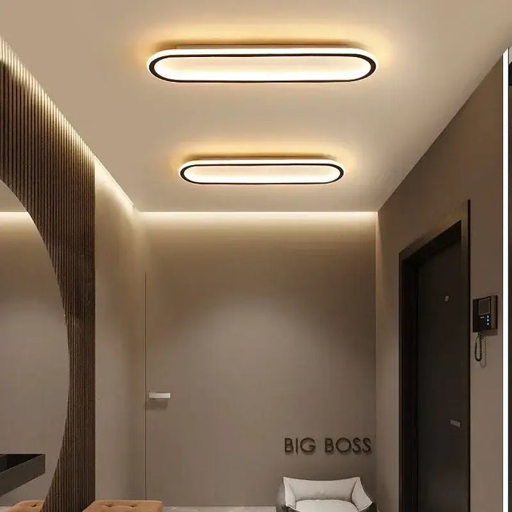 Plafonnier LED Ovale Minimaliste Pour Intérieur Moderne
