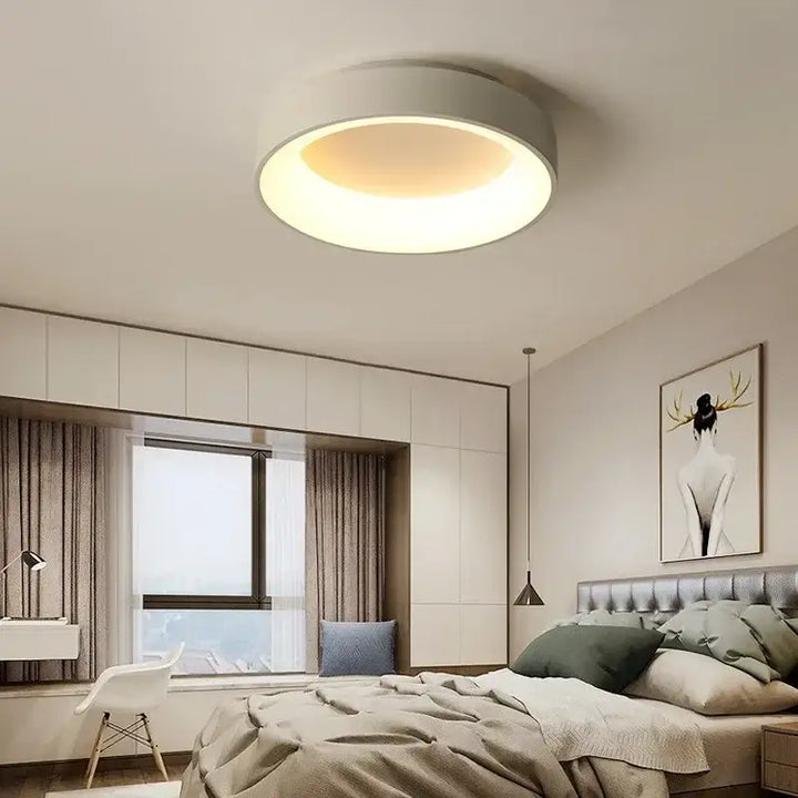 Plafonnier LED Rond Ultra Fin Design Moderne Multicolore