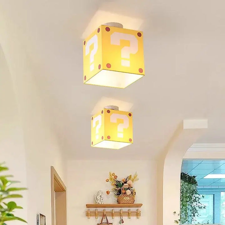 Plafonnier Ludique Enfant Style Bloc Mystère Pixel Art