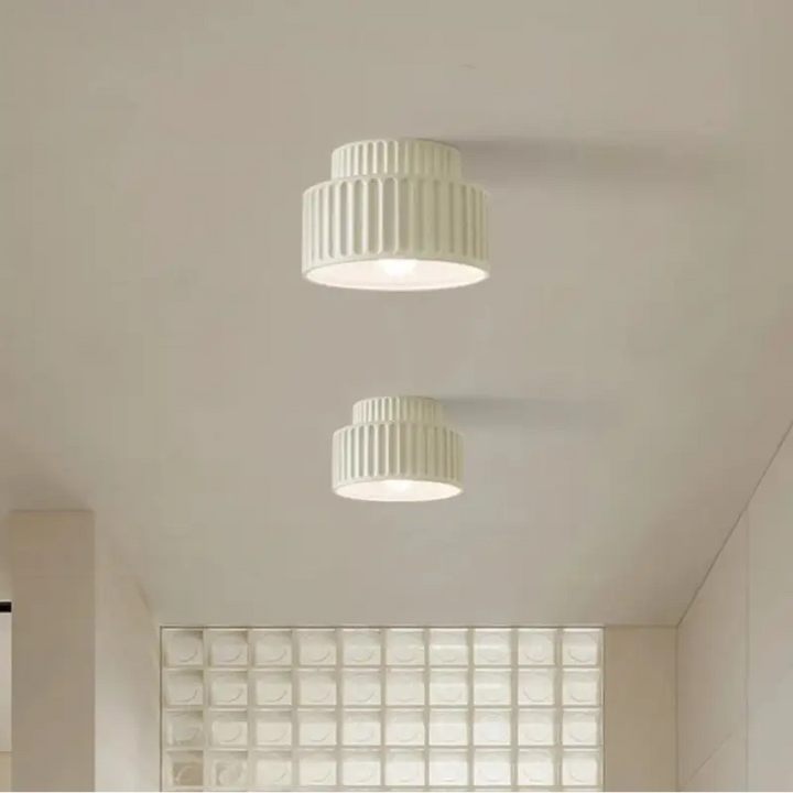 Plafonnier terracotta design côtelé style rétro chic