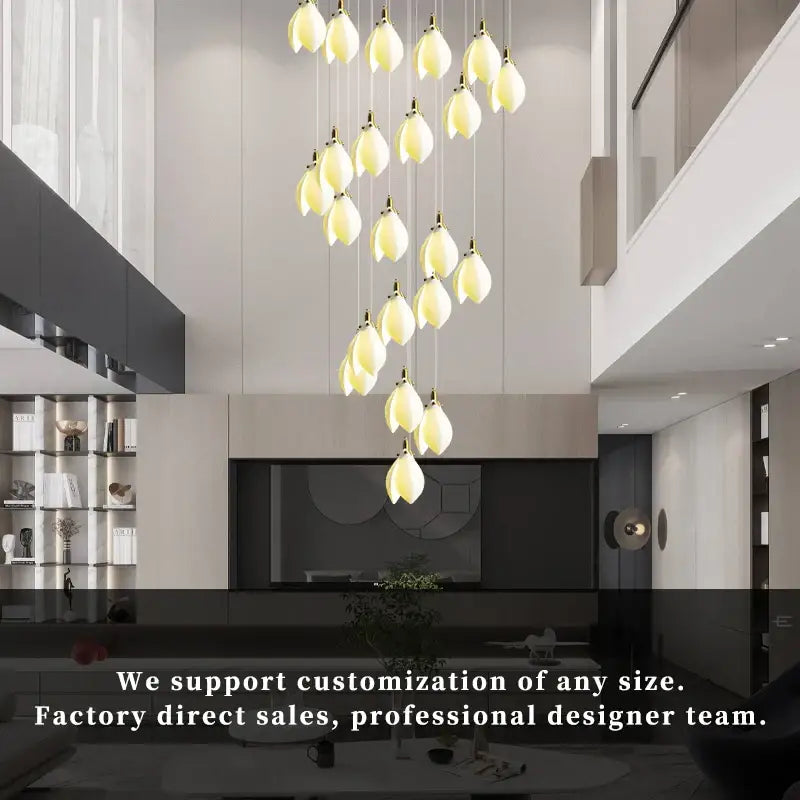 Suspension cascade pétales métal et céramique