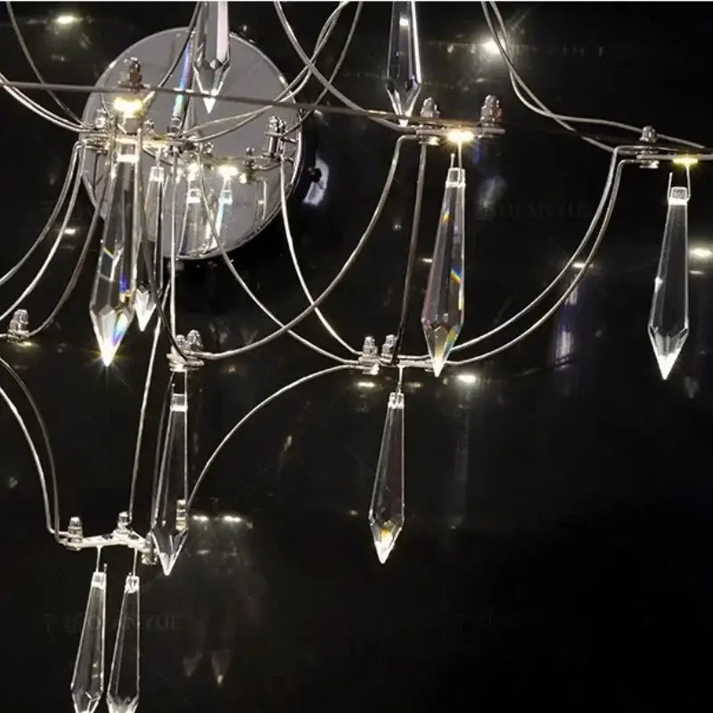 Suspension Design Lustre Moderne Cristal Verre Transparent