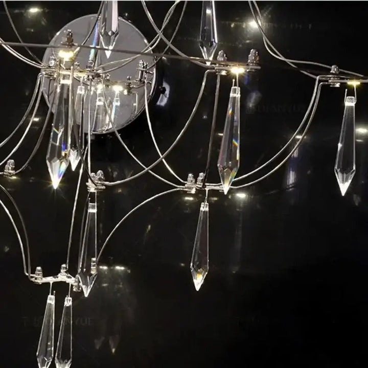 Suspension Design Lustre Moderne Cristal Verre Transparent