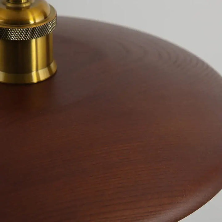 Suspension en bois naturel avec abat-jour rond style minimaliste