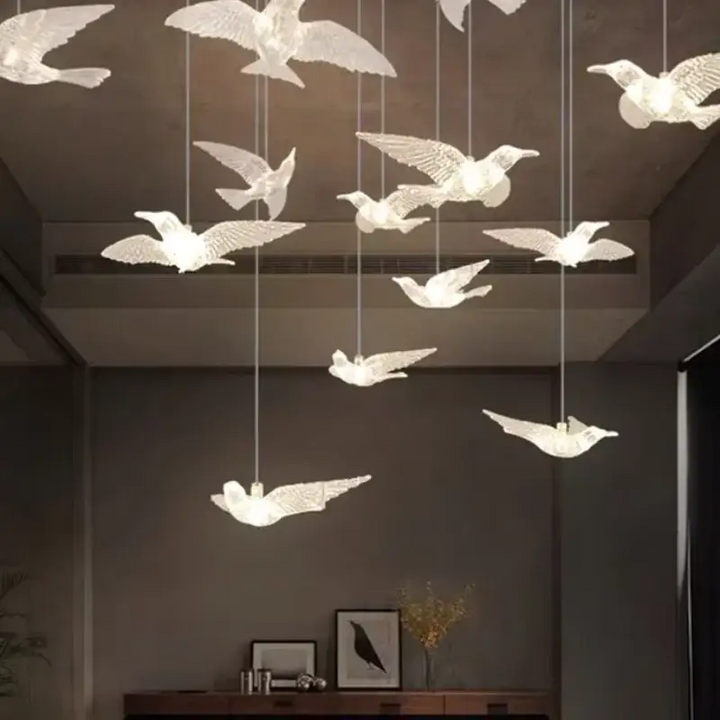 Restaurant Bar Bird Pendant Lamp Hotel Lobby Front Desk Droplight Modern Overhead Light Living Room Exquisite